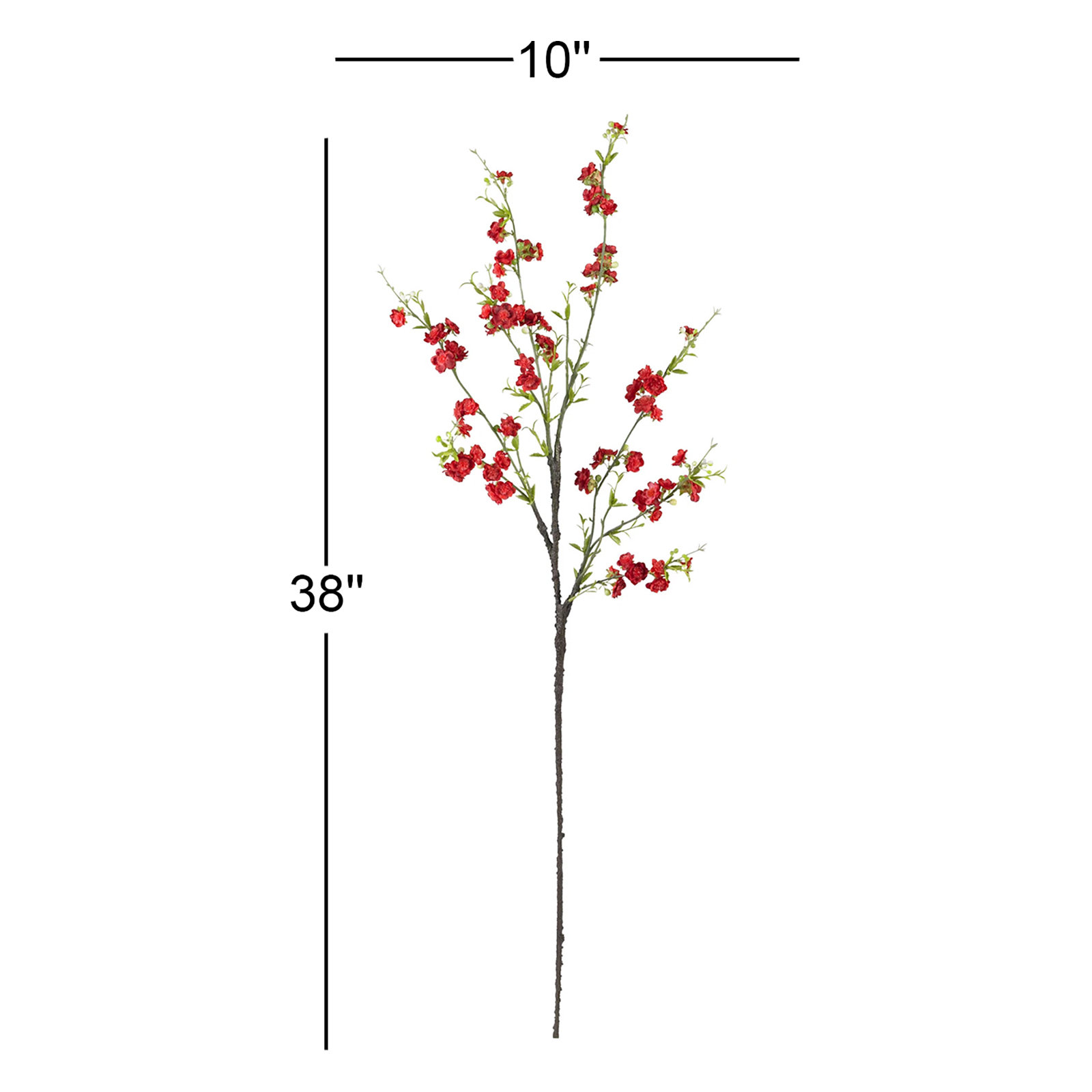38'' Faux Cherry Blossom Branch, Red