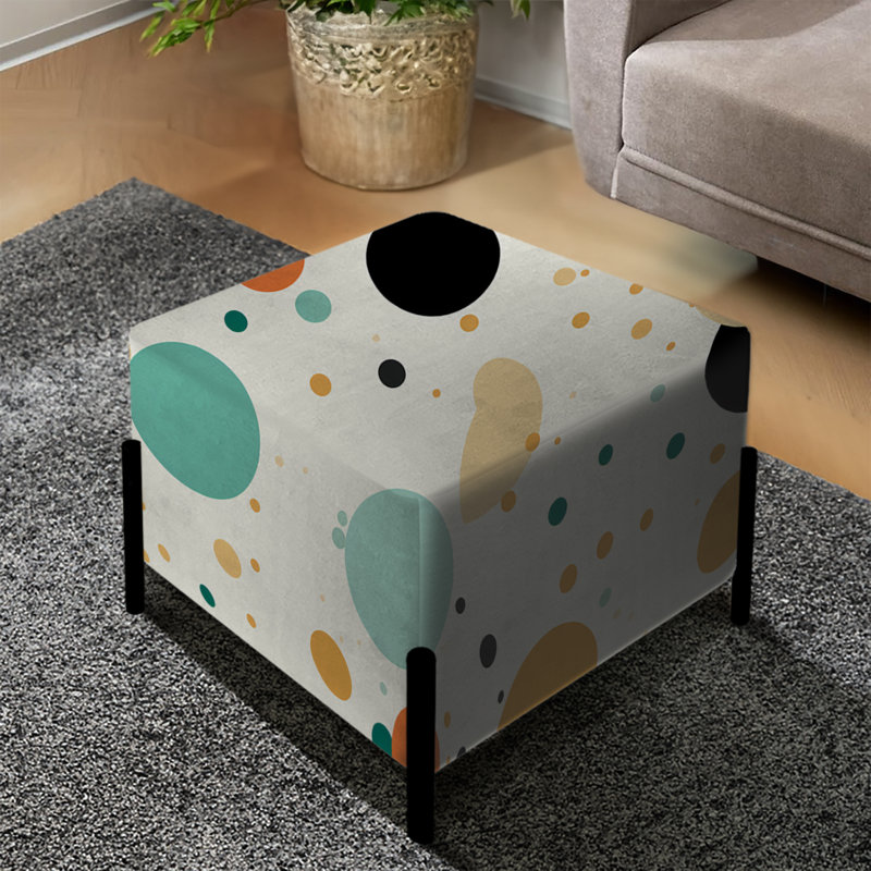 Motif urbain chic à pois III - Repose-pieds carré à pois