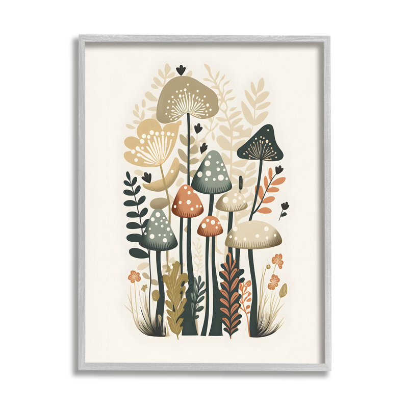 Impression sur toile Whimsical Mushroom Botanicals, H 20 po x l 16 po x P 1,5 po