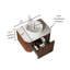 Meuble-lavabo de salle de bain avec lavabo, armoire de rangement de salle de bain murale à bords arrondis flottants avec tiroir-262758752