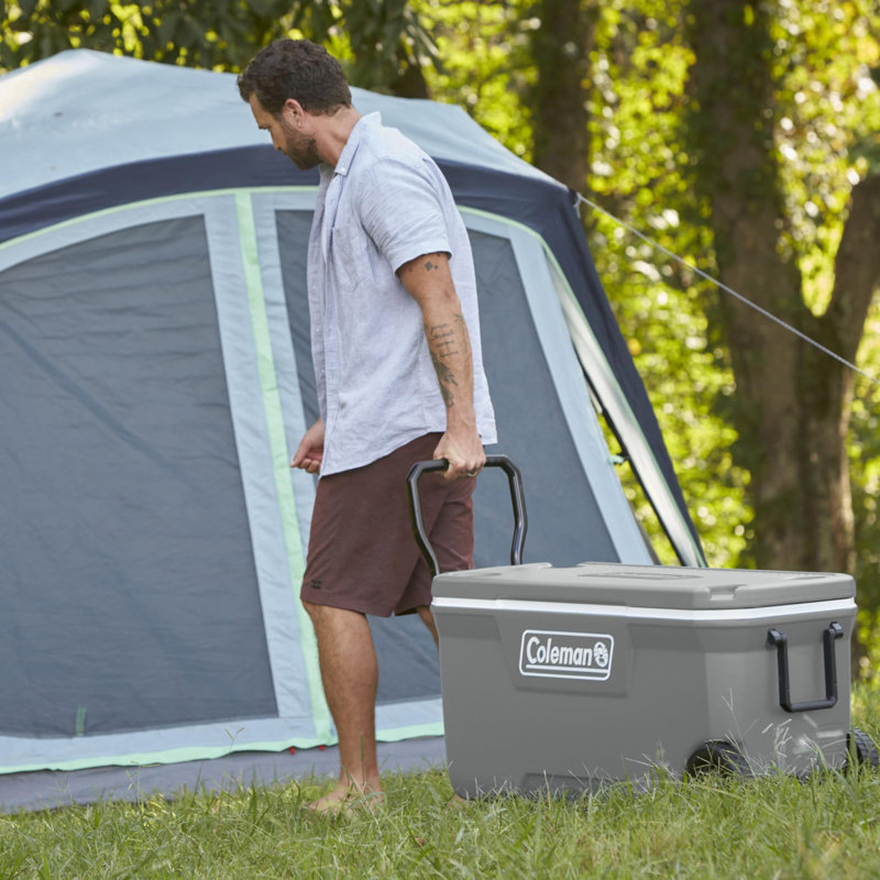 100QT Insulated Portable Rolling Cooler with Wheels, Rock Gray