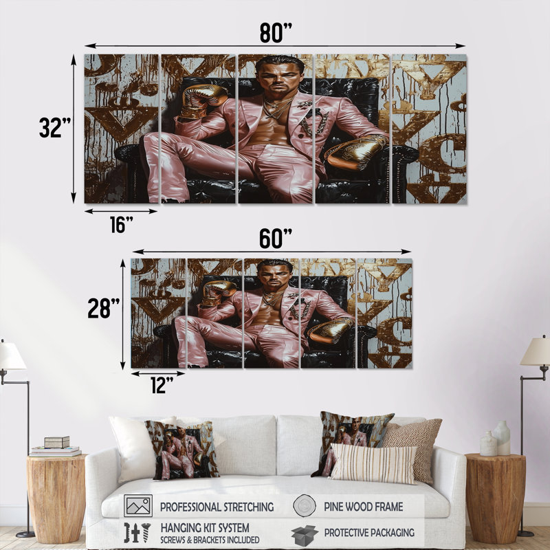 «Wolf Of Wall Street Never Quit Boxer In Gloves - Man», reproduction d'art mural, H 28 po x l 60 po