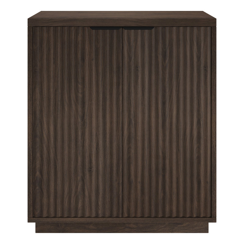 Alasha 28" Wide Rectangular Fluted Accent Cabinet, Alder Brown