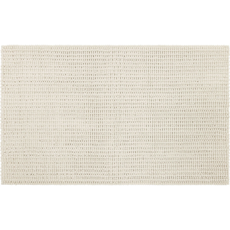 Wagnon Plush Memory Foam Stain/Fade Resistant Non-Slip Machine Washable Bath Mat, Parchment, 20" W x 34" L