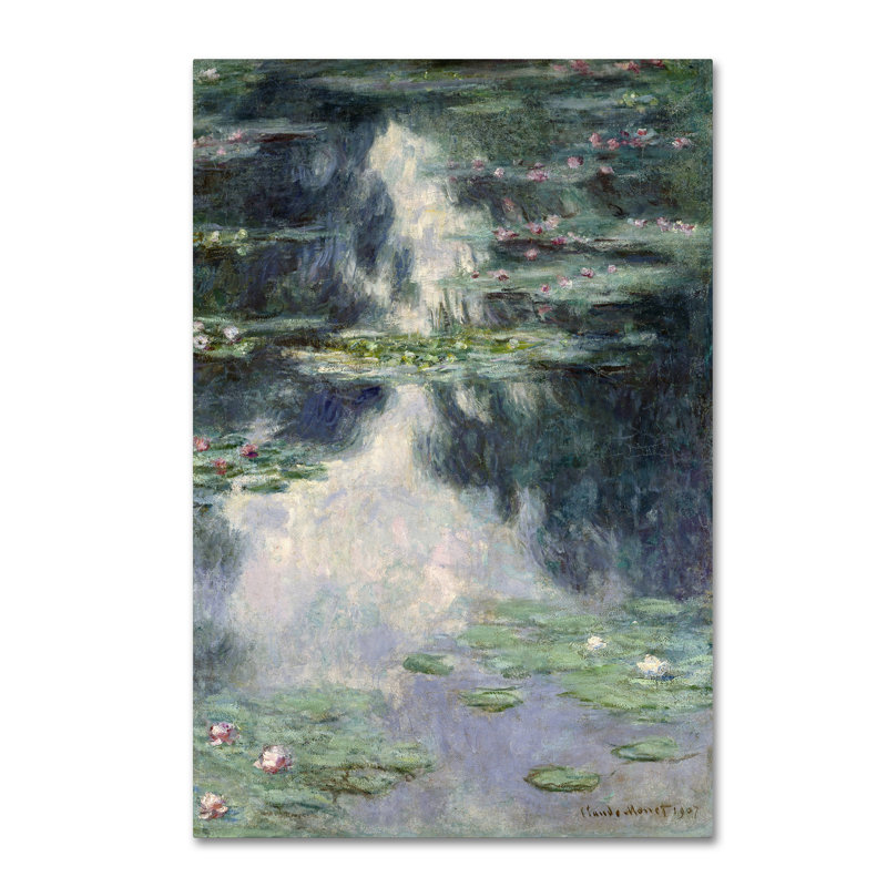 «Pond With Water Lilies», reproduction sur toile tendue, H 32 po x l 22 po