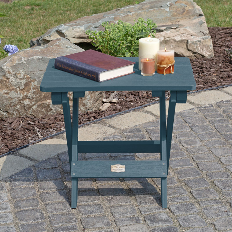 Newberg Rectangular Folding Outdoor Side Table , 20'' in. W 13.75'' in. D, Nantucket Blue