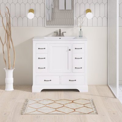Ensemble de meuble-lavabo autoportant 36 po avec comptoir en céramique 36 po