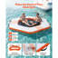 Quai flottant gonflable, plate-forme de quai gonflable de 8,5 x 8,5 pi, tapis aquatique antidérapant avec sac de transport portable et échelle détachable, plate-forme flottante pour la plage de l'océan, orange