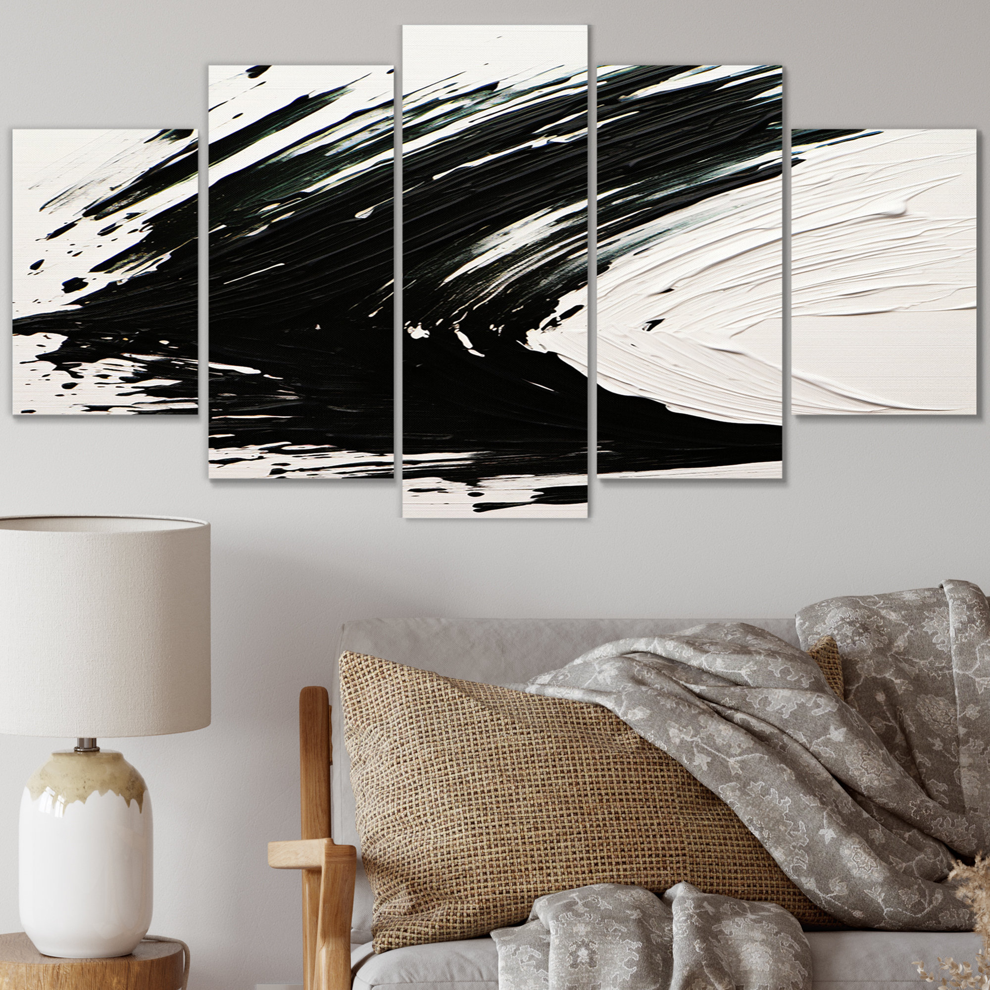Wrought Studio™ Essential Being Black And White Abstract - Abstract ...