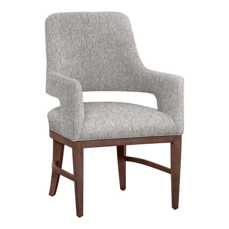Chaise avec accoudoirs Josie, Noyer, Fumée 9508