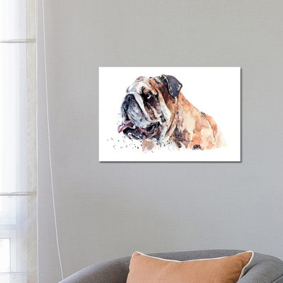 «English Bull Dog II» par EdsWatercolours - impression sur toile tendue