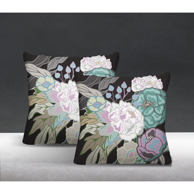 Floral Outdoor Reversible Throw Pillow