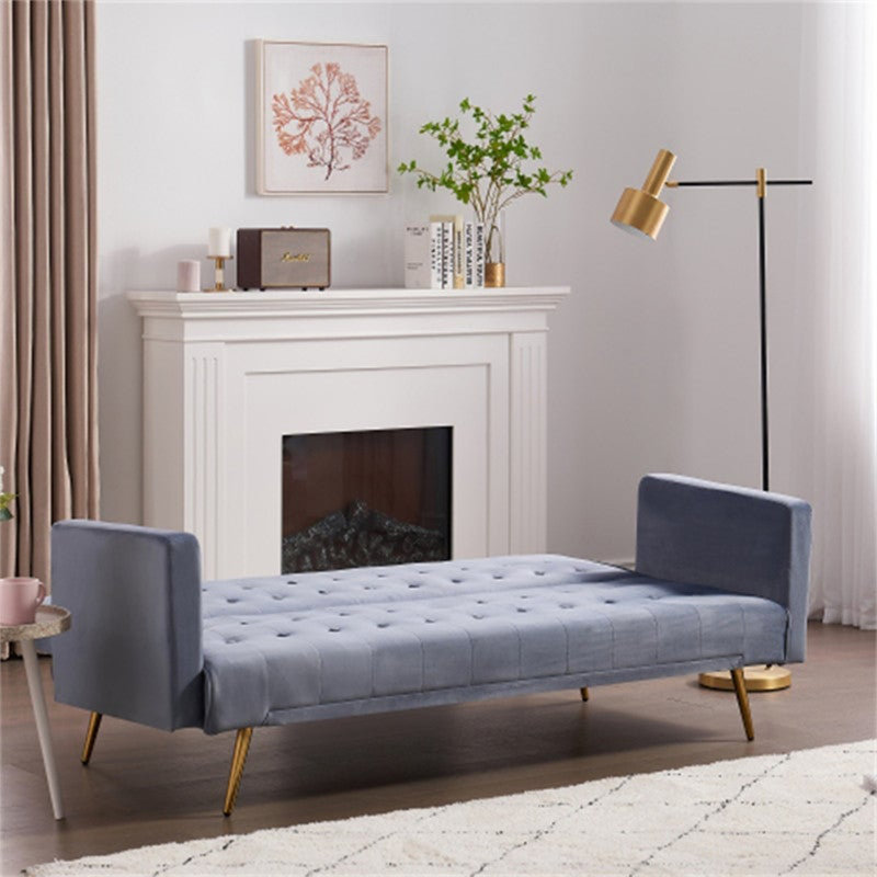 Kalvi 75'' Velvet Sofa, Dark Gray Velvet