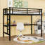 Lit mezzanine en métal avec bureau, port USB et lumières DEL-955595335