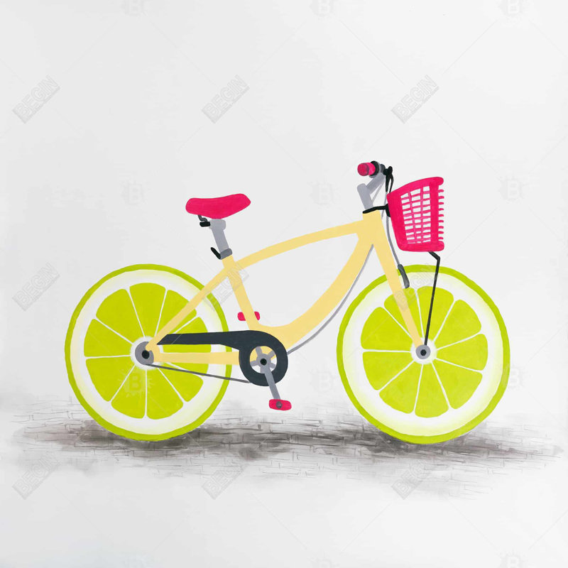 «Lime Wheel Bike» sur toile