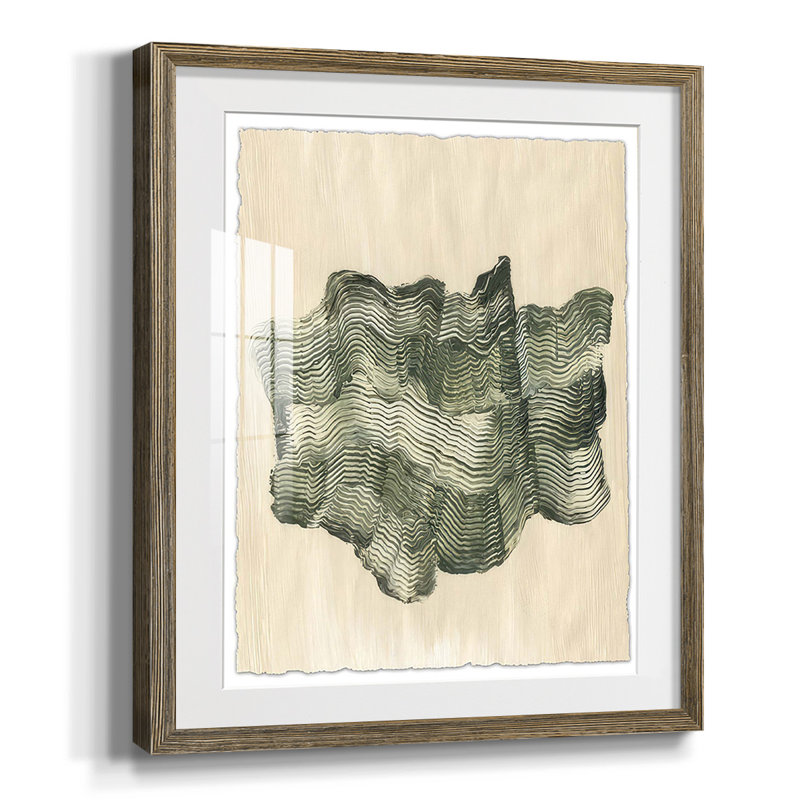 Chlorophylle II, Papier avec cadre noyer, Blanc