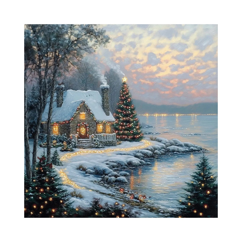 Christmas By The Sea by Heidi Kuntz - Gallery-Wrapped Canvas Giclée on Canvas, 66.04 cm H x 66.04 cm W x 3.175 cm D