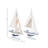 Yesayi Wood Handmade Sail Boat Decorative White Sculpture Set