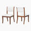 Ensemble de 2 chaises de salle à manger rembourrées à finition noyer - Élégantes chaises d'appoint traditionnelles en tissu avec lignes courbes-910562664