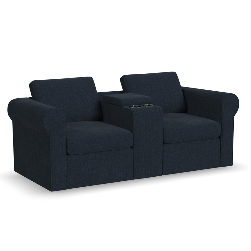 Lockheart Loveseat Console Roll Blue 24, Blue