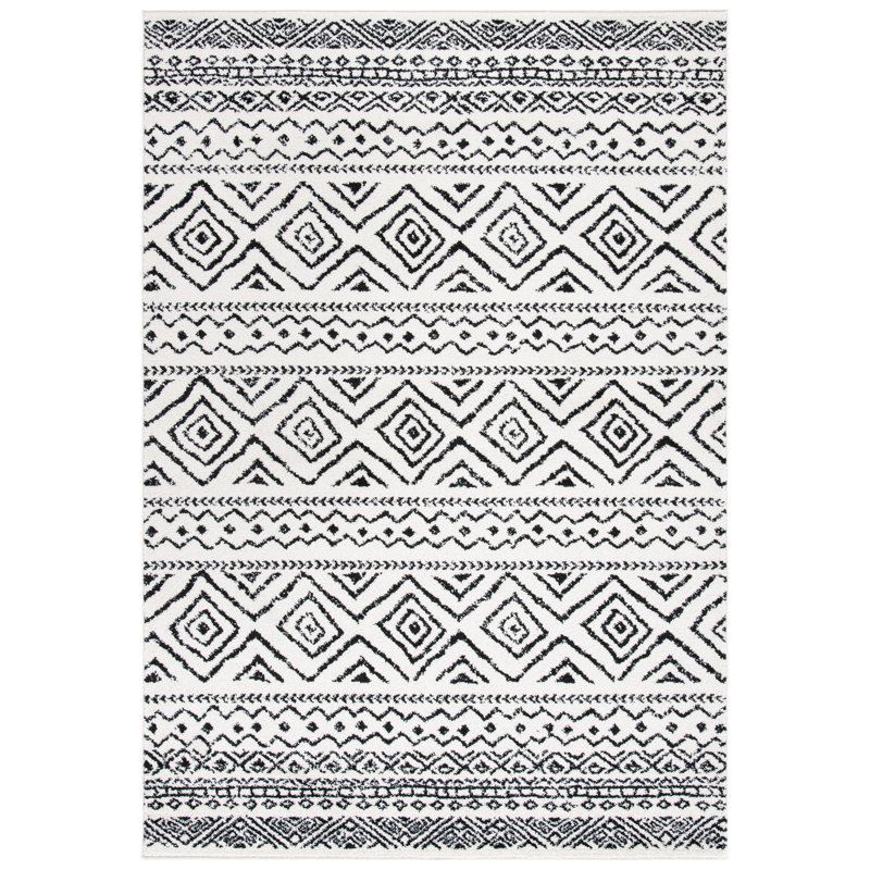 Tapis noir / ivoire Strom Southwestern, Rectangle 5 pi 3 po x 7 pi 6 po