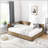 Full Size Storage Upholstered Tufted Bed Frame, Sofa-Like With Backrest And Armrests, Velvet, Brown-1479440804