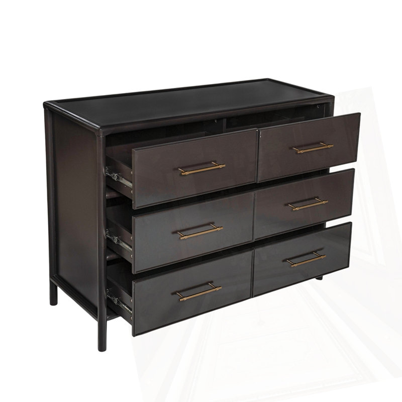 Armoire de rangement avec 6 tiroirs, Noir