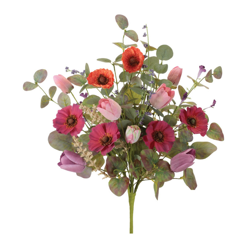 Buisson floral coquelicot et tulipe (ensemble de 2)