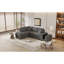 Canapé-lit 87,7 po avec rangement et gris foncé. 2 tabourets, coussins décoratifs, ports sans fil pour salon gris, 87,7 po-2573124