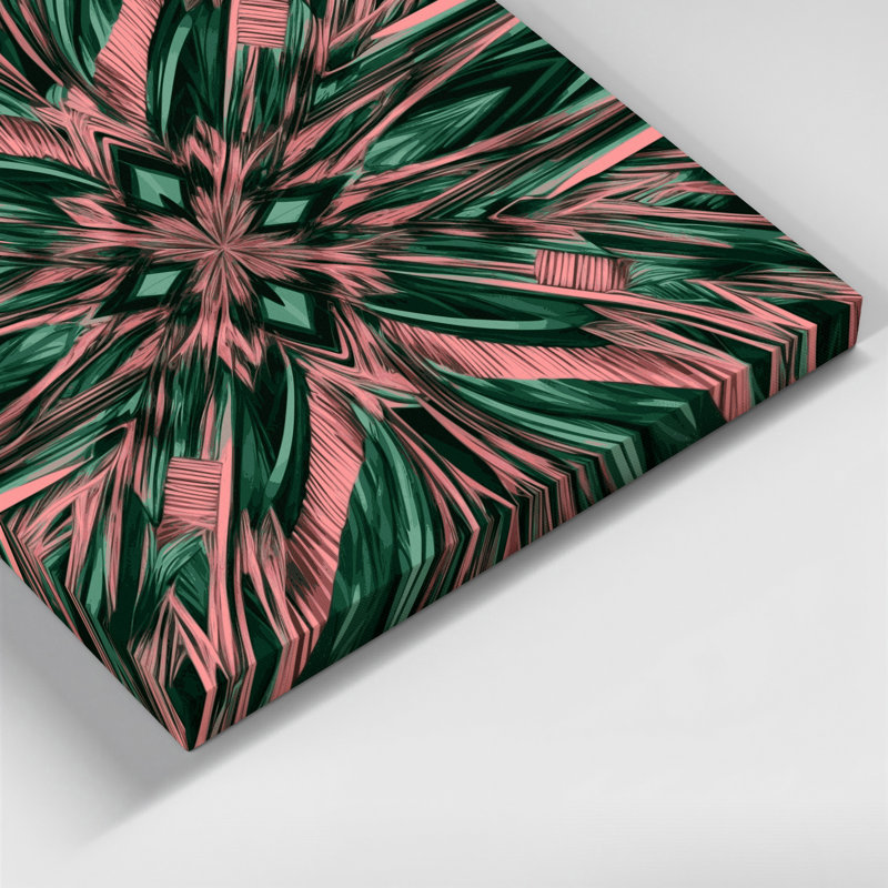 Art mural sur toile vert Op Art 59, H 8 po x l 10 po