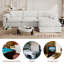 Canapé modulaire rembourré en U avec repose-pieds pour salon, chambre à coucher-1390526668-1404761853