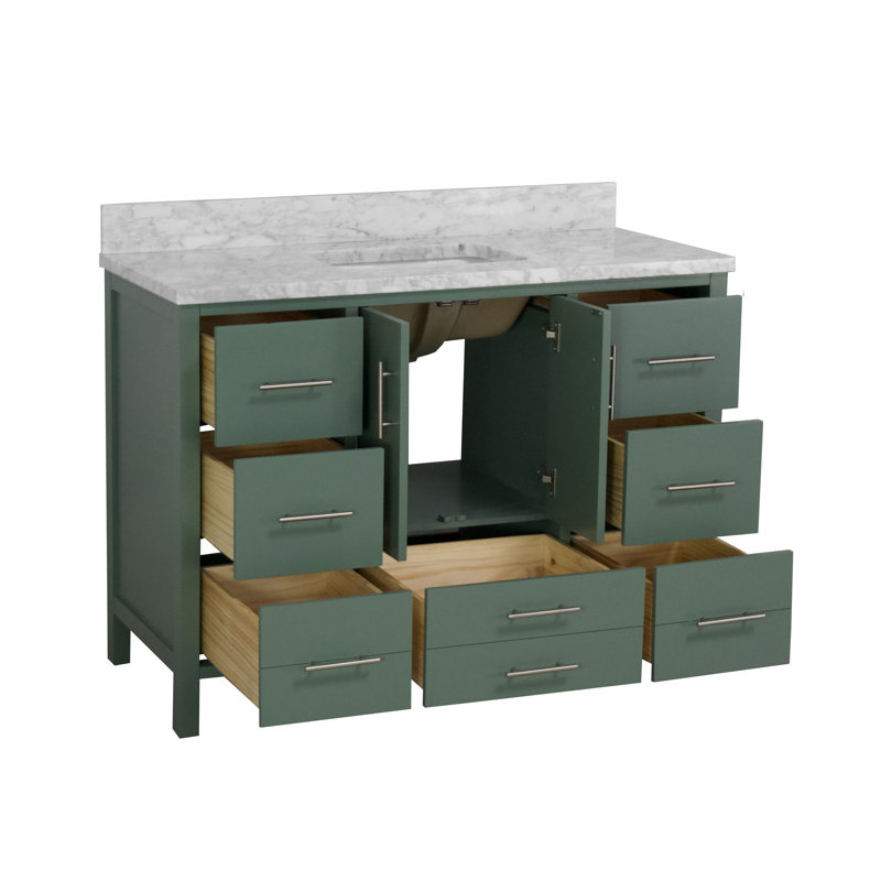 Ensemble de meuble-lavabo simple 48 po Kiara, Marbre, Vert sauge