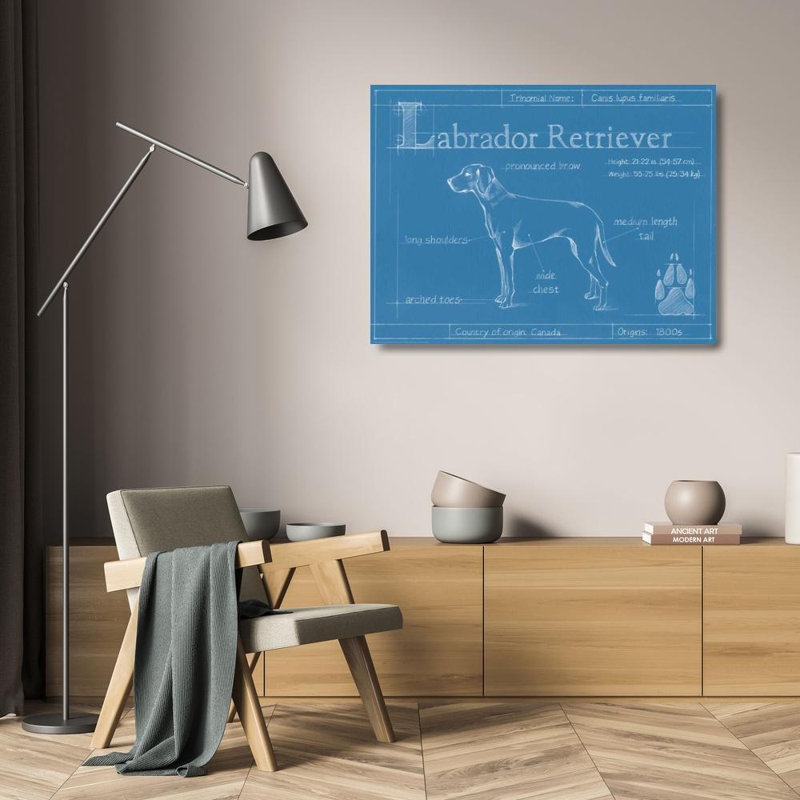 Art sur toile tendue par Trinx Harper, Ethan, Blue Labrador Retriever, H 19 po x l 24 po
