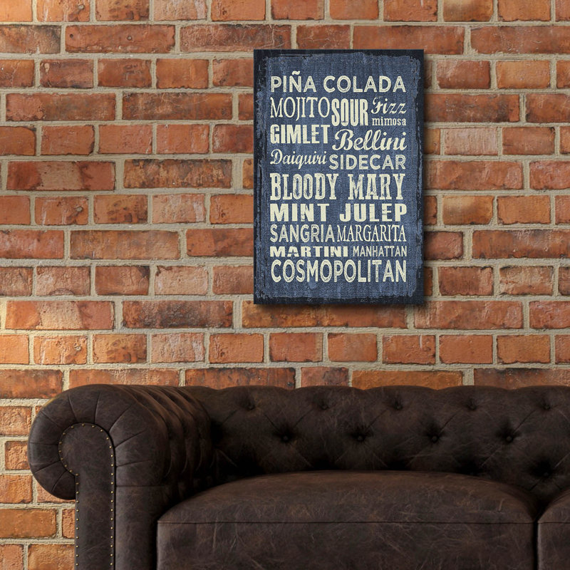 «Cocktail Sign» 2 par Erin Clark, art mural en verre acrylique, H 24 po x l 16 po x P 0,2 po