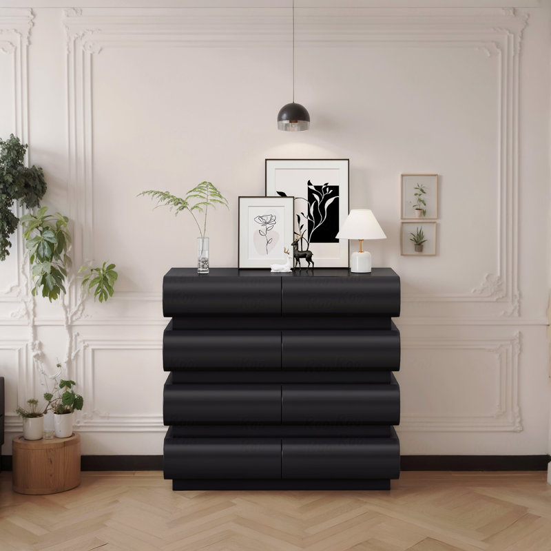 Commode 8 tiroirs, Noir