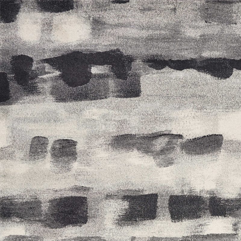Gray Abstract Area Rug, Rectangle 7'10" x 10'10"