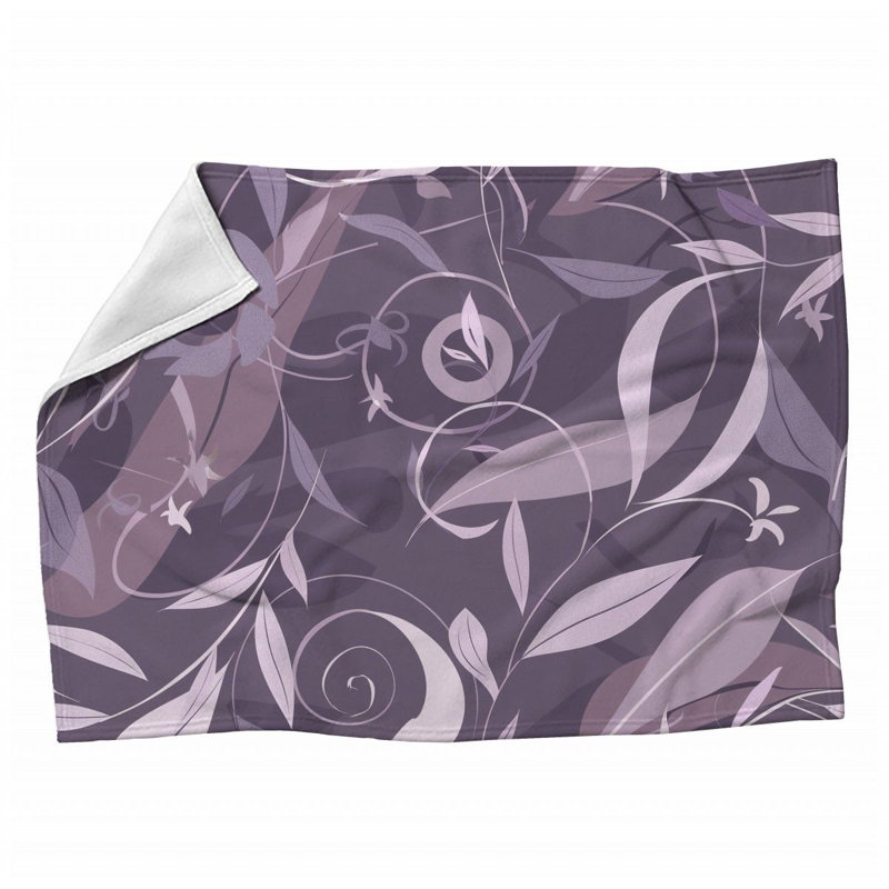Jeté en molleton à motif floral - Jetés artistiques pour canapés ou lits-12339, L 60 po x L 80 po