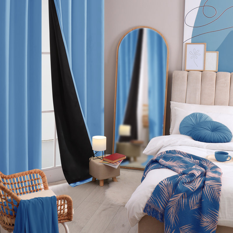Deconovo 100% Blackout Grommet Curtain Panels with Liner, Thermal Insulated Room Darkening Curtains (Set of 2), 52" W x 72" L