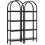 Étagère de rangement ouverte 70,86 "à 4 niveaux de style industriel noir pour bureau, chambre à coucher et cuisine