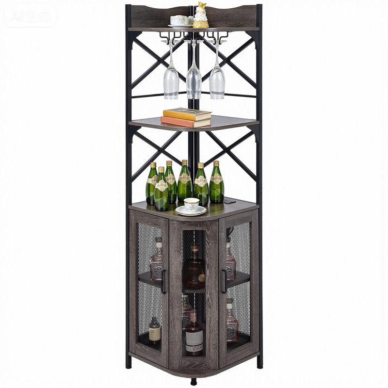 30cm Wine Bar, Grey/Black