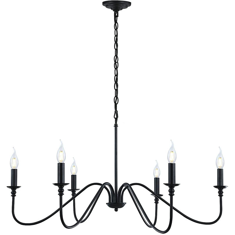 6-light Black Rustic Chandelier