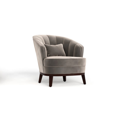 Chaise d'appoint rembourrée grise avec support en bois, coussin rembourré en mousse à mémoire de forme et coussin décoratif assorti pour vous détendre dans le salon - espace principal, avec structure de remplissage élégante
