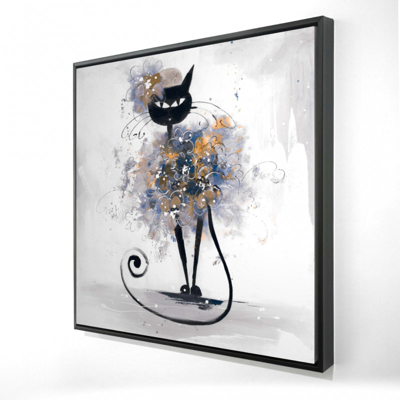 "Dessin d'un chat noir" sur toile