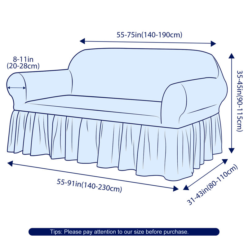 Stretchable Seersucker Box Cushion Sofa Slipcover, 41" H x 70" W x 42" D, Celadon Polyester Blend