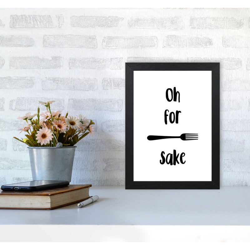 Forks Sake - Print, 60 cm H x 42 cm W x 5 cm D, Black Grain Frame