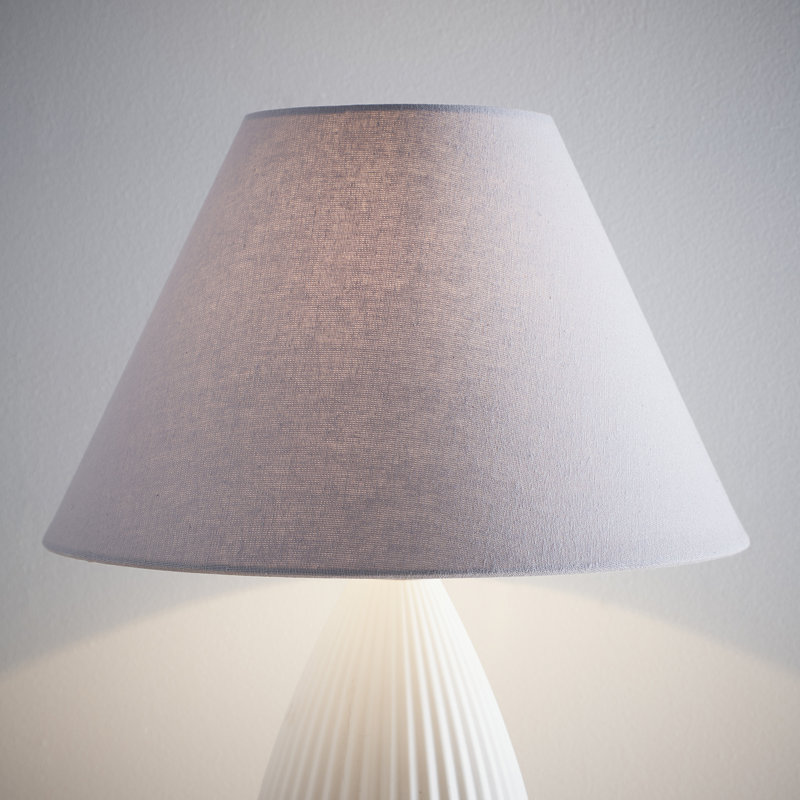25 cm Cotton Cone Lamp Shade, Grey, 18cm H x 30cm W x 30cm D