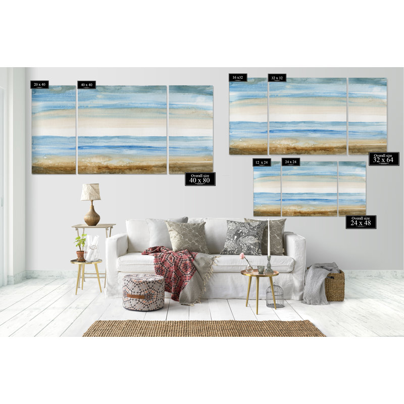 Seaside II, reproduction d’art sur toile, H 24 po x l 48 po x P 1,5 po
