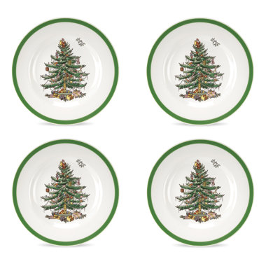 Spode Christmas Tree Bread & Butter Plate In Brown;white;green