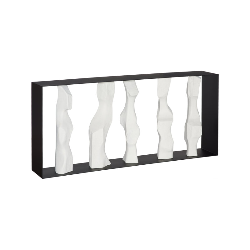 Cast Women Metal Framed Console, Roman Stone