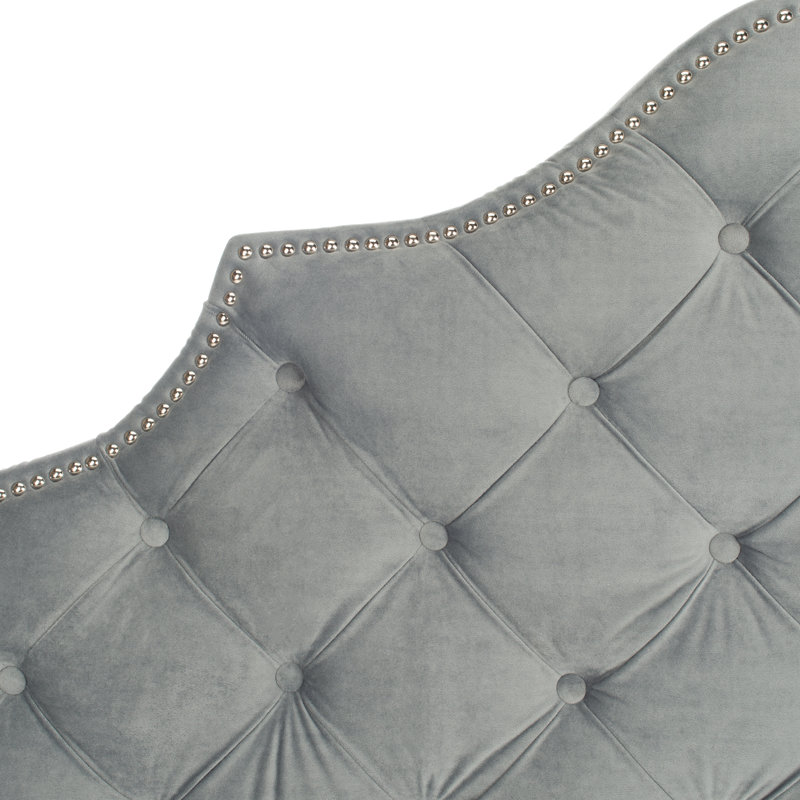 Danile Upholstered Headboard, Pewter, Queen